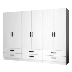 meg-GP100-0066,1-0 ΝΤΟΥΛΑΠΑ ΡΟΥΧΩΝ RICARDO MEGAPAP ΕΞΑΦΥΛΛΗ ΧΡΩΜΑ ΛΕΥΚΟ 240X51,8X181ΕΚ.