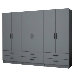 meg-GP100-0066,4-0 ΝΤΟΥΛΑΠΑ ΡΟΥΧΩΝ RICARDO MEGAPAP ΕΞΑΦΥΛΛΗ ΧΡΩΜΑ ΑΝΘΡΑΚΙ 240X51,8X181ΕΚ.