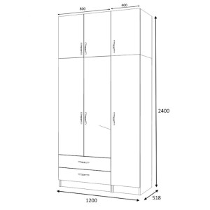 meg-GP100-0069,2-4 ΝΤΟΥΛΑΠΑ ΡΟΥΧΩΝ RICARDO MEGAPAP ΤΡΙΦΥΛΛΗ ΜΕ ΠΑΤΑΡΙ ΧΡΩΜΑ ΦΥΣΙΚΟ ΟΞΙΑΣ 120X51,8X240ΕΚ.