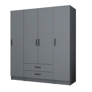 meg-GP100-0074,4-0 ΝΤΟΥΛΑΠΑ ΡΟΥΧΩΝ RICARDO MEGAPAP ΤΕΤΡΑΦΥΛΛΗ ΧΡΩΜΑ ΑΝΘΡΑΚΙ 160X51,8X181ΕΚ.