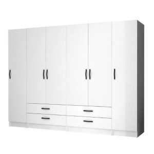 meg-GP100-0076,1-0 ΝΤΟΥΛΑΠΑ ΡΟΥΧΩΝ RICARDO MEGAPAP ΕΞΑΦΥΛΛΗ ΧΡΩΜΑ ΛΕΥΚΟ 240X51,8X181ΕΚ.