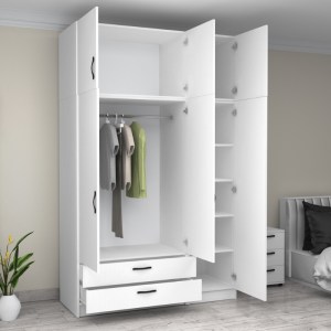 meg-GP100-0084,1-1 ΝΤΟΥΛΑΠΑ ΡΟΥΧΩΝ VICTORIA MEGAPAP ΤΡΙΦΥΛΛΗ ΜΕ ΠΑΤΑΡΙ ΚΑΙ ΣΥΡΤΑΡΙΑ ΧΡΩΜΑ ΛΕΥΚΟ 150X60X240ΕΚ.