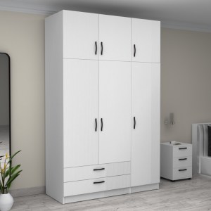 meg-GP100-0084,1-3 ΝΤΟΥΛΑΠΑ ΡΟΥΧΩΝ VICTORIA MEGAPAP ΤΡΙΦΥΛΛΗ ΜΕ ΠΑΤΑΡΙ ΚΑΙ ΣΥΡΤΑΡΙΑ ΧΡΩΜΑ ΛΕΥΚΟ 150X60X240ΕΚ.