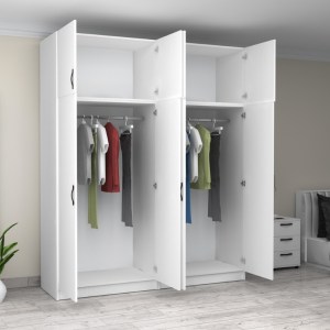 meg-GP100-0086,1-1 ΝΤΟΥΛΑΠΑ ΡΟΥΧΩΝ VICTORIA MEGAPAP ΤΕΤΡΑΦΥΛΛΗ ΜΕ ΠΑΤΑΡΙ ΧΡΩΜΑ ΛΕΥΚΟ 200X60X240ΕΚ.
