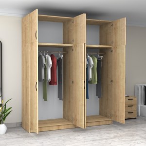 meg-GP100-0086,2-1 ΝΤΟΥΛΑΠΑ ΡΟΥΧΩΝ VICTORIA MEGAPAP ΤΕΤΡΑΦΥΛΛΗ ΜΕ ΠΑΤΑΡΙ ΧΡΩΜΑ ΦΥΣΙΚΟ ΟΞΙΑΣ 200X60X240ΕΚ.