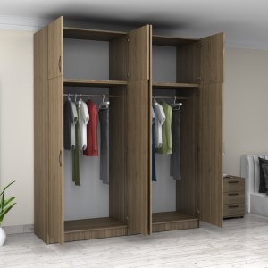 meg-GP100-0086,3-1 ΝΤΟΥΛΑΠΑ ΡΟΥΧΩΝ VICTORIA MEGAPAP ΤΕΤΡΑΦΥΛΛΗ ΜΕ ΠΑΤΑΡΙ ΧΡΩΜΑ ΚΑΡΥΔΙ 200X60X240ΕΚ.
