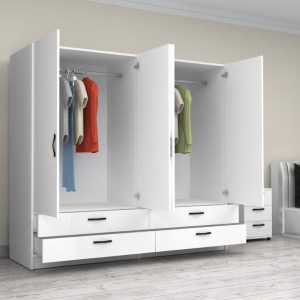 meg-GP100-0087,1-1 ΝΤΟΥΛΑΠΑ ΡΟΥΧΩΝ VICTORIA MEGAPAP ΤΕΤΡΑΦΥΛΛΗ ΜΕ ΣΥΡΤΑΡΙΑ ΧΡΩΜΑ ΛΕΥΚΟ 200X60X181ΕΚ.