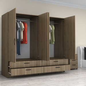 meg-GP100-0087,3-1 ΝΤΟΥΛΑΠΑ ΡΟΥΧΩΝ VICTORIA MEGAPAP ΤΕΤΡΑΦΥΛΛΗ ΜΕ ΣΥΡΤΑΡΙΑ ΧΡΩΜΑ ΚΑΡΥΔΙ 200X60X181ΕΚ.