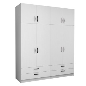 meg-GP100-0088,1-0 ΝΤΟΥΛΑΠΑ ΡΟΥΧΩΝ VICTORIA MEGAPAP ΤΕΤΡΑΦΥΛΛΗ ΜΕ ΠΑΤΑΡΙ ΚΑΙ ΣΥΡΤΑΡΙΑ ΧΡΩΜΑ ΛΕΥΚΟ 200X60X240ΕΚ.