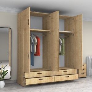 meg-GP100-0088,2-1 ΝΤΟΥΛΑΠΑ ΡΟΥΧΩΝ VICTORIA MEGAPAP ΤΕΤΡΑΦΥΛΛΗ ΜΕ ΠΑΤΑΡΙ ΚΑΙ ΣΥΡΤΑΡΙΑ ΧΡΩΜΑ ΦΥΣΙΚΟ ΟΞΙΑΣ 200X60X240ΕΚ.
