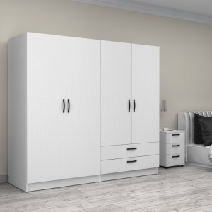 meg-GP100-0089,1-3 ΝΤΟΥΛΑΠΑ ΡΟΥΧΩΝ VICTORIA MEGAPAP ΤΕΤΡΑΦΥΛΛΗ ΜΕ ΣΥΡΤΑΡΙΑ ΧΡΩΜΑ ΛΕΥΚΟ 200X60X181ΕΚ.