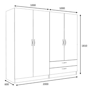 meg-GP100-0089,3-4 ΝΤΟΥΛΑΠΑ ΡΟΥΧΩΝ VICTORIA MEGAPAP ΤΕΤΡΑΦΥΛΛΗ ΜΕ ΣΥΡΤΑΡΙΑ ΧΡΩΜΑ ΚΑΡΥΔΙ 200X60X181ΕΚ.