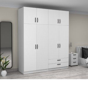 meg-GP100-0090,1-3 ΝΤΟΥΛΑΠΑ ΡΟΥΧΩΝ VICTORIA MEGAPAP ΤΕΤΡΑΦΥΛΛΗ ΜΕ ΠΑΤΑΡΙ ΚΑΙ ΣΥΡΤΑΡΙΑ ΧΡΩΜΑ ΛΕΥΚΟ 200X60X240ΕΚ.