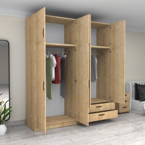 meg-GP100-0090,2-1 ΝΤΟΥΛΑΠΑ ΡΟΥΧΩΝ VICTORIA MEGAPAP ΤΕΤΡΑΦΥΛΛΗ ΜΕ ΠΑΤΑΡΙ ΚΑΙ ΣΥΡΤΑΡΙΑ ΧΡΩΜΑ ΦΥΣΙΚΟ ΟΞΙΑΣ 200X60X240ΕΚ.