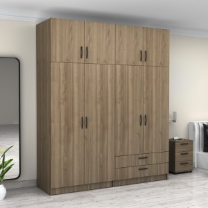 meg-GP100-0090,3-3 ΝΤΟΥΛΑΠΑ ΡΟΥΧΩΝ VICTORIA MEGAPAP ΤΕΤΡΑΦΥΛΛΗ ΜΕ ΠΑΤΑΡΙ ΚΑΙ ΣΥΡΤΑΡΙΑ ΧΡΩΜΑ ΚΑΡΥΔΙ 200X60X240ΕΚ.