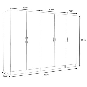 meg-GP100-0091,2-4 ΝΤΟΥΛΑΠΑ ΡΟΥΧΩΝ VICTORIA MEGAPAP ΠΕΝΤΑΦΥΛΛΗ ΧΡΩΜΑ ΦΥΣΙΚΟ ΟΞΙΑΣ 250X60X181ΕΚ.