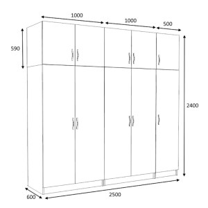 meg-GP100-0092,3-4 ΝΤΟΥΛΑΠΑ ΡΟΥΧΩΝ VICTORIA MEGAPAP ΠΕΝΤΑΦΥΛΛΗ ΜΕ ΠΑΤΑΡΙ ΧΡΩΜΑ ΚΑΡΥΔΙ 250X60X240ΕΚ.