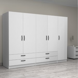 meg-GP100-0093,1-3 ΝΤΟΥΛΑΠΑ ΡΟΥΧΩΝ VICTORIA MEGAPAP ΠΕΝΤΑΦΥΛΛΗ ΜΕ ΣΥΡΤΑΡΙΑ ΧΡΩΜΑ ΛΕΥΚΟ 250X60X181ΕΚ.