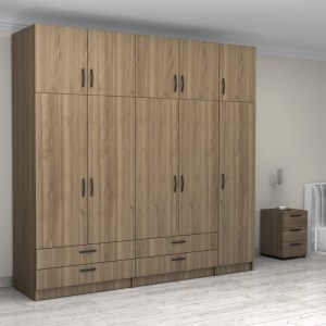 meg-GP100-0094,3-3 ΝΤΟΥΛΑΠΑ ΡΟΥΧΩΝ VICTORIA MEGAPAP ΠΕΝΤΑΦΥΛΛΗ ΜΕ ΠΑΤΑΡΙ ΚΑΙ ΣΥΡΤΑΡΙΑ ΧΡΩΜΑ ΚΑΡΥΔΙ 250X60X240ΕΚ.