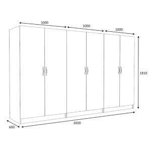 meg-GP100-0095,3-4 ΝΤΟΥΛΑΠΑ ΡΟΥΧΩΝ VICTORIA MEGAPAP ΕΞΑΦΥΛΛΗ ΧΡΩΜΑ ΚΑΡΥΔΙ 300X60X181ΕΚ.