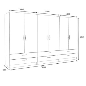meg-GP100-0097,1-4 ΝΤΟΥΛΑΠΑ ΡΟΥΧΩΝ VICTORIA MEGAPAP ΕΞΑΦΥΛΛΗ ΜΕ ΣΥΡΤΑΡΙΑ ΧΡΩΜΑ ΛΕΥΚΟ 300X60X181ΕΚ.