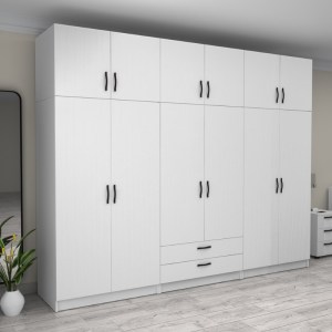 meg-GP100-0100,1-3 ΝΤΟΥΛΑΠΑ ΡΟΥΧΩΝ VICTORIA MEGAPAP ΕΞΑΦΥΛΛΗ ΜΕ ΠΑΤΑΡΙ ΚΑΙ ΣΥΡΤΑΡΙΑ ΧΡΩΜΑ ΛΕΥΚΟ 300X60X240ΕΚ.