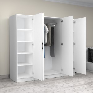 meg-GP100-0101,1-1 ΝΤΟΥΛΑΠΑ ΡΟΥΧΩΝ VICTORIA MEGAPAP ΤΕΤΡΑΦΥΛΛΗ ΧΡΩΜΑ ΛΕΥΚΟ 200X60X181ΕΚ.