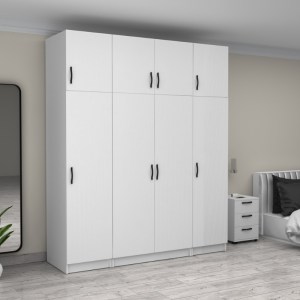 meg-GP100-0102,1-3 ΝΤΟΥΛΑΠΑ ΡΟΥΧΩΝ VICTORIA MEGAPAP ΤΕΤΡΑΦΥΛΛΗ ΜΕ ΠΑΤΑΡΙ ΧΡΩΜΑ ΛΕΥΚΟ 200X60X240ΕΚ.
