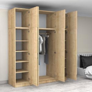 meg-GP100-0102,2-1 ΝΤΟΥΛΑΠΑ ΡΟΥΧΩΝ VICTORIA MEGAPAP ΤΕΤΡΑΦΥΛΛΗ ΜΕ ΠΑΤΑΡΙ ΧΡΩΜΑ ΦΥΣΙΚΟ ΟΞΙΑΣ 200X60X240ΕΚ.