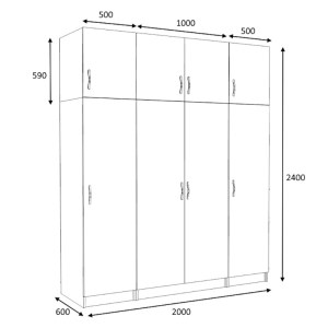 meg-GP100-0102,3-4 ΝΤΟΥΛΑΠΑ ΡΟΥΧΩΝ VICTORIA MEGAPAP ΤΕΤΡΑΦΥΛΛΗ ΜΕ ΠΑΤΑΡΙ ΧΡΩΜΑ ΚΑΡΥΔΙ 200X60X240ΕΚ.