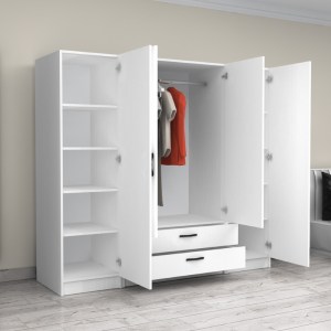 meg-GP100-0103,1-1 ΝΤΟΥΛΑΠΑ ΡΟΥΧΩΝ VICTORIA MEGAPAP ΤΕΤΡΑΦΥΛΛΗ ΜΕ ΣΥΡΤΑΡΙΑ ΧΡΩΜΑ ΛΕΥΚΟ 200X60X181ΕΚ.