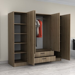 meg-GP100-0103,3-1 ΝΤΟΥΛΑΠΑ ΡΟΥΧΩΝ VICTORIA MEGAPAP ΤΕΤΡΑΦΥΛΛΗ ΜΕ ΣΥΡΤΑΡΙΑ ΧΡΩΜΑ ΚΑΡΥΔΙ 200X60X181ΕΚ.