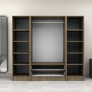 meg-GP100-0103,3-2 ΝΤΟΥΛΑΠΑ ΡΟΥΧΩΝ VICTORIA MEGAPAP ΤΕΤΡΑΦΥΛΛΗ ΜΕ ΣΥΡΤΑΡΙΑ ΧΡΩΜΑ ΚΑΡΥΔΙ 200X60X181ΕΚ.
