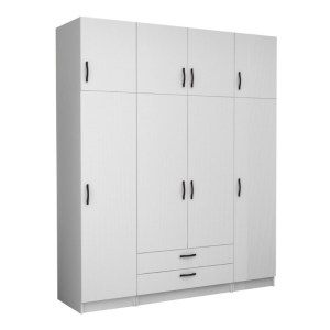 meg-GP100-0104,1-0 ΝΤΟΥΛΑΠΑ ΡΟΥΧΩΝ VICTORIA MEGAPAP ΤΕΤΡΑΦΥΛΛΗ ΜΕ ΠΑΤΑΡΙ ΚΑΙ ΣΥΡΤΑΡΙΑ ΧΡΩΜΑ ΛΕΥΚΟ 200X60X240ΕΚ.