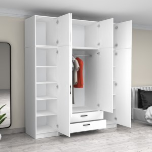 meg-GP100-0104,1-1 ΝΤΟΥΛΑΠΑ ΡΟΥΧΩΝ VICTORIA MEGAPAP ΤΕΤΡΑΦΥΛΛΗ ΜΕ ΠΑΤΑΡΙ ΚΑΙ ΣΥΡΤΑΡΙΑ ΧΡΩΜΑ ΛΕΥΚΟ 200X60X240ΕΚ.