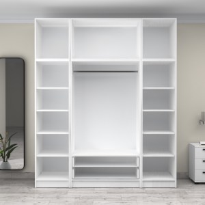 meg-GP100-0104,1-2 ΝΤΟΥΛΑΠΑ ΡΟΥΧΩΝ VICTORIA MEGAPAP ΤΕΤΡΑΦΥΛΛΗ ΜΕ ΠΑΤΑΡΙ ΚΑΙ ΣΥΡΤΑΡΙΑ ΧΡΩΜΑ ΛΕΥΚΟ 200X60X240ΕΚ.
