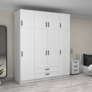 meg-GP100-0104,1-3 ΝΤΟΥΛΑΠΑ ΡΟΥΧΩΝ VICTORIA MEGAPAP ΤΕΤΡΑΦΥΛΛΗ ΜΕ ΠΑΤΑΡΙ ΚΑΙ ΣΥΡΤΑΡΙΑ ΧΡΩΜΑ ΛΕΥΚΟ 200X60X240ΕΚ.