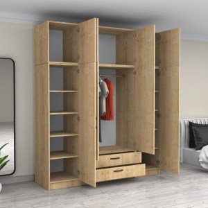 meg-GP100-0104,2-1 ΝΤΟΥΛΑΠΑ ΡΟΥΧΩΝ VICTORIA MEGAPAP ΤΕΤΡΑΦΥΛΛΗ ΜΕ ΠΑΤΑΡΙ ΚΑΙ ΣΥΡΤΑΡΙΑ ΧΡΩΜΑ ΦΥΣΙΚΟ ΟΞΙΑΣ 200X60X240ΕΚ.