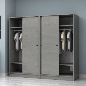 meg-GP100-0106,4-1 ΝΤΟΥΛΑΠΑ ΡΟΥΧΩΝ REGIO MEGAPAP ΤΕΤΡΑΦΥΛΛΗ ΣΥΡΟΜΕΝΗ ΧΡΩΜΑ ΓΚΡΙ ΣΚΥΡΟΔΕΜΑΤΟΣ 200X60X181ΕΚ.