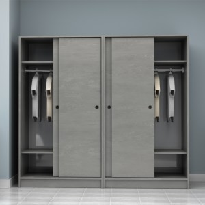 meg-GP100-0106,4-2 ΝΤΟΥΛΑΠΑ ΡΟΥΧΩΝ REGIO MEGAPAP ΤΕΤΡΑΦΥΛΛΗ ΣΥΡΟΜΕΝΗ ΧΡΩΜΑ ΓΚΡΙ ΣΚΥΡΟΔΕΜΑΤΟΣ 200X60X181ΕΚ.