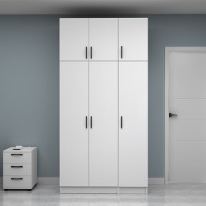 meg-GP100-0110,1-3 ΝΤΟΥΛΑΠΑ ΡΟΥΧΩΝ VIVIAN MEGAPAP ΤΡΙΦΥΛΛΗ ΜΕ ΠΑΤΑΡΙ ΧΡΩΜΑ ΛΕΥΚΟ 120X51,8X240ΕΚ.