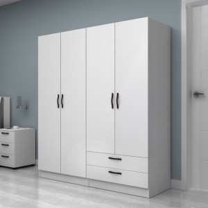 meg-GP100-0113,1-2 ΝΤΟΥΛΑΠΑ ΡΟΥΧΩΝ VIVIAN MEGAPAP ΤΕΤΡΑΦΥΛΛΗ ΜΕ ΣΥΡΤΑΡΙΑ ΧΡΩΜΑ ΛΕΥΚΟ 160X51,8X181ΕΚ.
