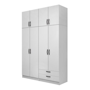 meg-GP100-0114,1-0 ΝΤΟΥΛΑΠΑ ΡΟΥΧΩΝ VIVIAN MEGAPAP ΤΕΤΡΑΦΥΛΛΗ ΜΕ ΠΑΤΑΡΙ ΚΑΙ ΣΥΡΤΑΡΙΑ ΧΡΩΜΑ ΛΕΥΚΟ 160X51,8X240ΕΚ.