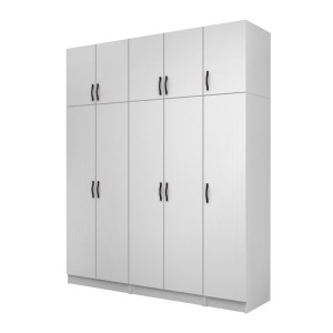 meg-GP100-0115,1-0 ΝΤΟΥΛΑΠΑ ΡΟΥΧΩΝ VIVIAN MEGAPAP ΠΕΝΤΑΦΥΛΛΗ ΜΕ ΠΑΤΑΡΙ ΧΡΩΜΑ ΛΕΥΚΟ 200X51,8X240ΕΚ.