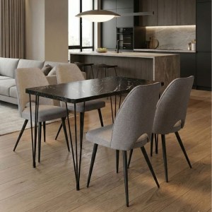 meg-GP100-0132,2-0 ΣΕΤ ΤΡΑΠΕΖΑΡΙΑ 5ΤΜΧ ROGER - CHRISTY MEGAPAP MDF - ΥΦΑΣΜΑ ΧΡΩΜΑ ΜΑΥΡΟ ΕΦΕ ΜΑΡΜΑΡΟΥ - ΑΝΟΙΧΤΟ ΜΠΕΖ 120X70X75ΕΚ.