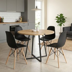 meg-GP100-0143,1-0 ΣΕΤ ΤΡΑΠΕΖΑΡΙΑ 5ΤΜΧ RUBES - NOVA MEGAPAP ΧΡΩΜΑ ΦΥΣΙΚΟ ΟΞΙΑΣ - ΜΑΥΡΟ Ø100X78ΕΚ.