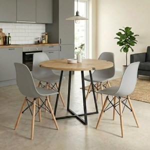 meg-GP100-0143,3-0 ΣΕΤ ΤΡΑΠΕΖΑΡΙΑ 5ΤΜΧ RUBES - NOVA MEGAPAP ΧΡΩΜΑ ΦΥΣΙΚΟ ΟΞΙΑΣ - ΓΚΡΙ Ø100X78ΕΚ.