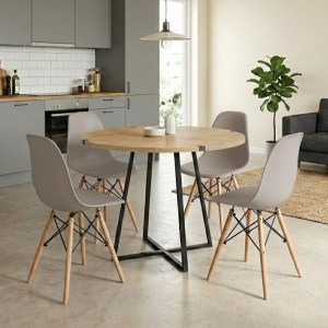 meg-GP100-0143,4-0 ΣΕΤ ΤΡΑΠΕΖΑΡΙΑ 5ΤΜΧ RUBES - NOVA MEGAPAP ΧΡΩΜΑ ΦΥΣΙΚΟ ΟΞΙΑΣ - CAPPUCCINO Ø100X78ΕΚ.