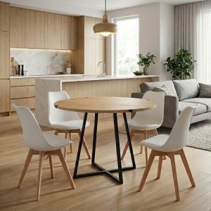 meg-GP100-0145,3-0 ΣΕΤ ΤΡΑΠΕΖΑΡΙΑ 5ΤΜΧ RUBES - VIVA MEGAPAP ΧΡΩΜΑ ΦΥΣΙΚΟ ΟΞΙΑΣ - ΛΕΥΚΟ Ø100X78ΕΚ.