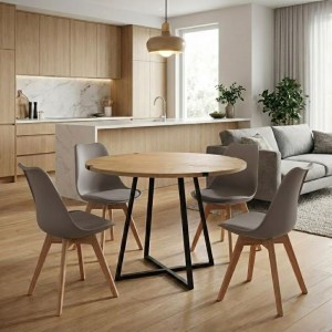 meg-GP100-0145,5-0 ΣΕΤ ΤΡΑΠΕΖΑΡΙΑ 5ΤΜΧ RUBES - VIVA MEGAPAP ΧΡΩΜΑ ΦΥΣΙΚΟ ΟΞΙΑΣ - CAPPUCCINO Ø100X78ΕΚ.